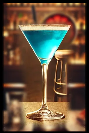 Blue Temptation cocktail in its serving glass