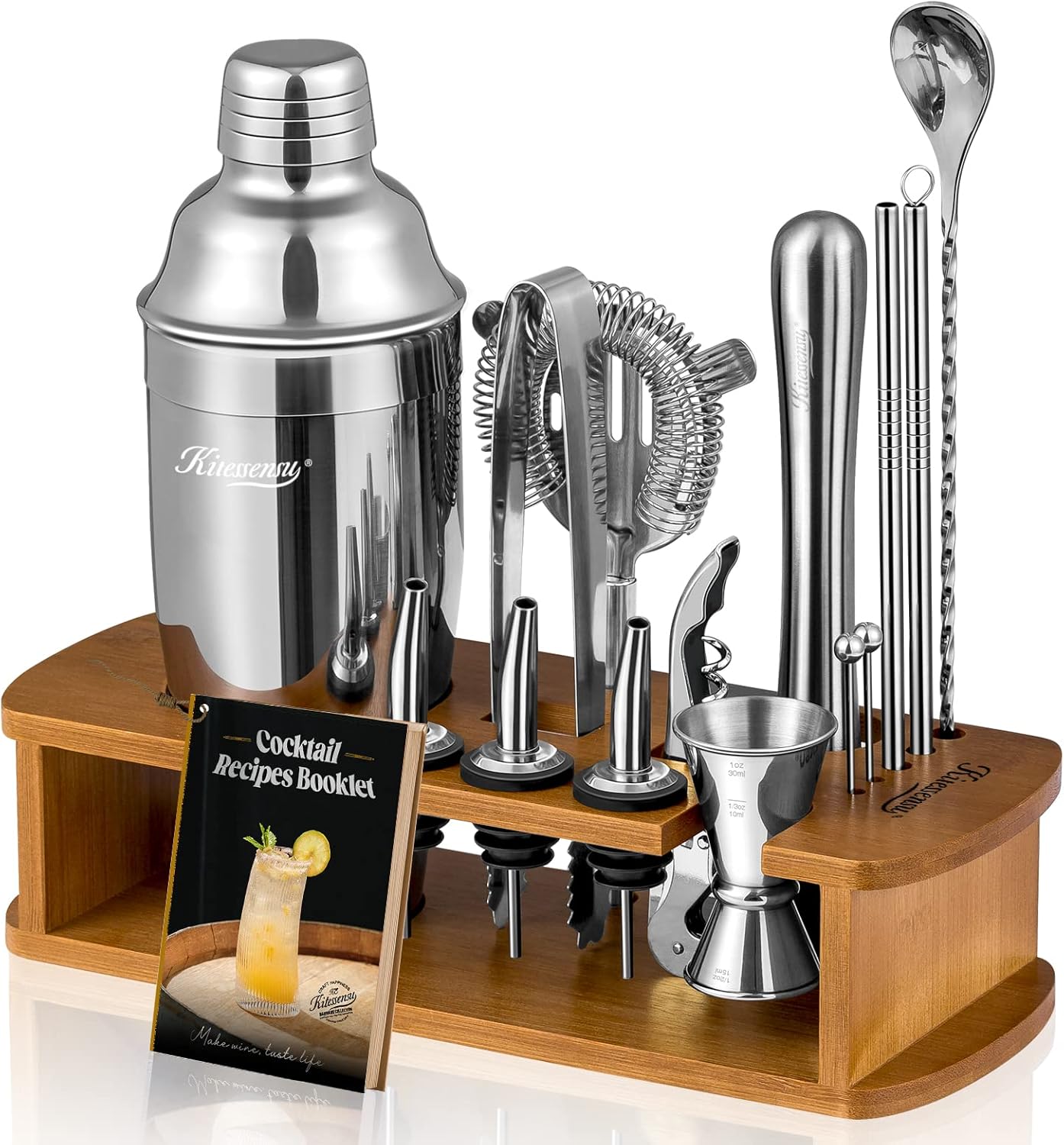 Featured: Complete Bartender Kit with Stand — Professional Cocktail Shaker Set
