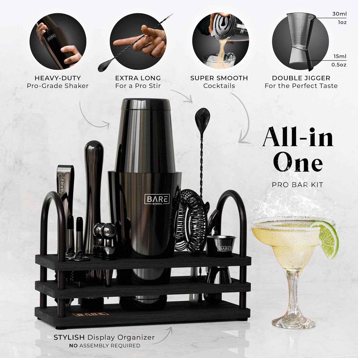 Featured: 14-Piece Cocktail Shaker Set | Martini Barware Mixing Tools for Home Bartending