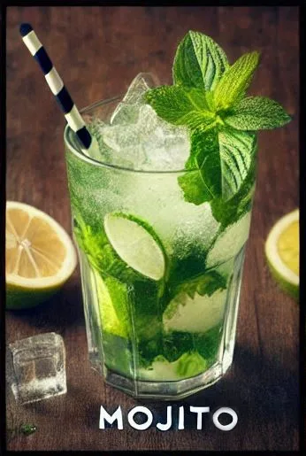 Mojito cocktail in its serving glass