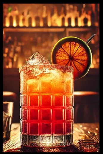 Spicy Margarita cocktail in its serving glass